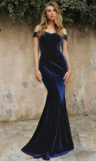 Cinderella Divine CH139 - Off Shoulder Mermaid Evening Gown - detail view