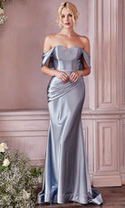 Cinderella Divine CH163C - Metallic Prom Dress - view 5