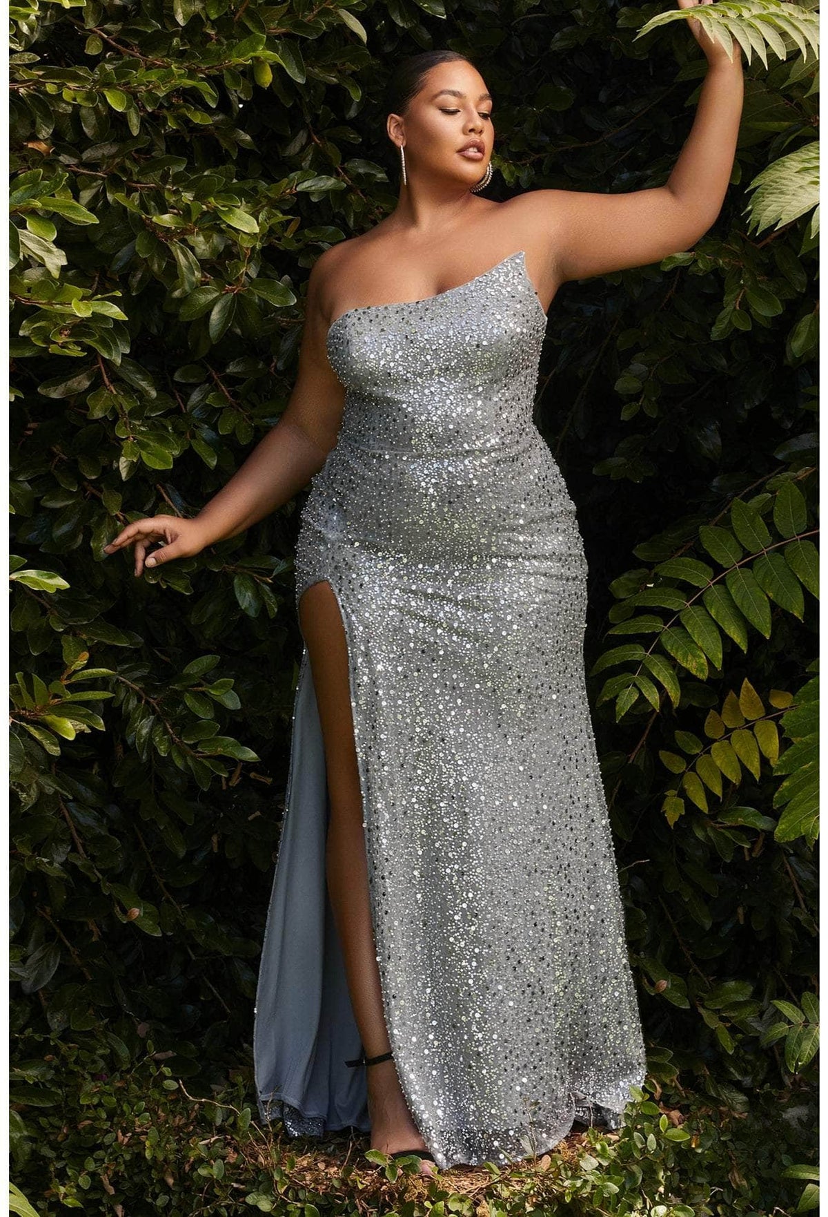 Cinderella Divine - CH165C Sleeveless Plus size Sequin Gown - view 4