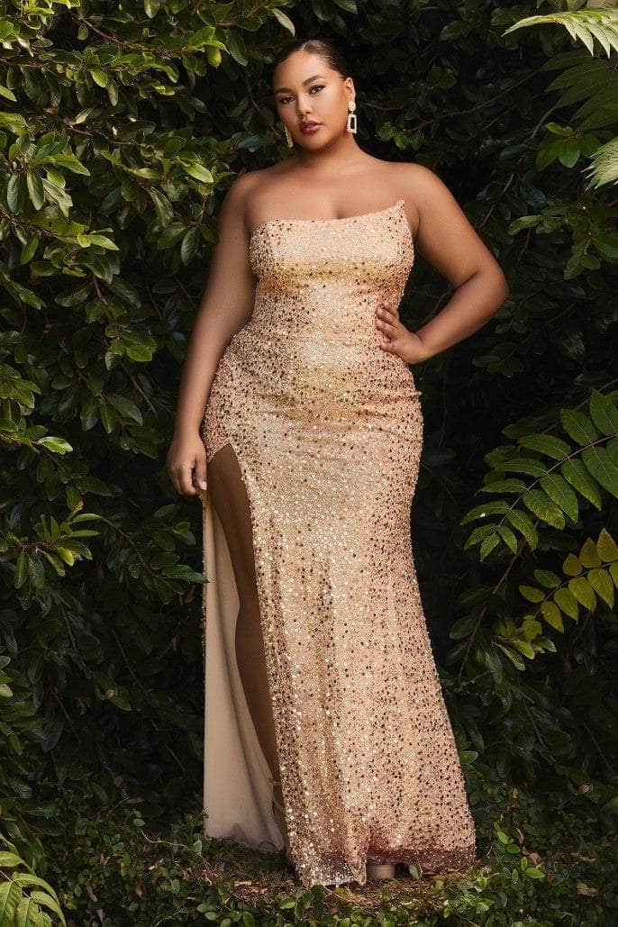 Cinderella Divine - CH165C Sleeveless Plus size Sequin Gown - view 5