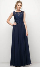 Cinderella Divine CJ245 - Illusion Jewel Chiffon Smooth Dress