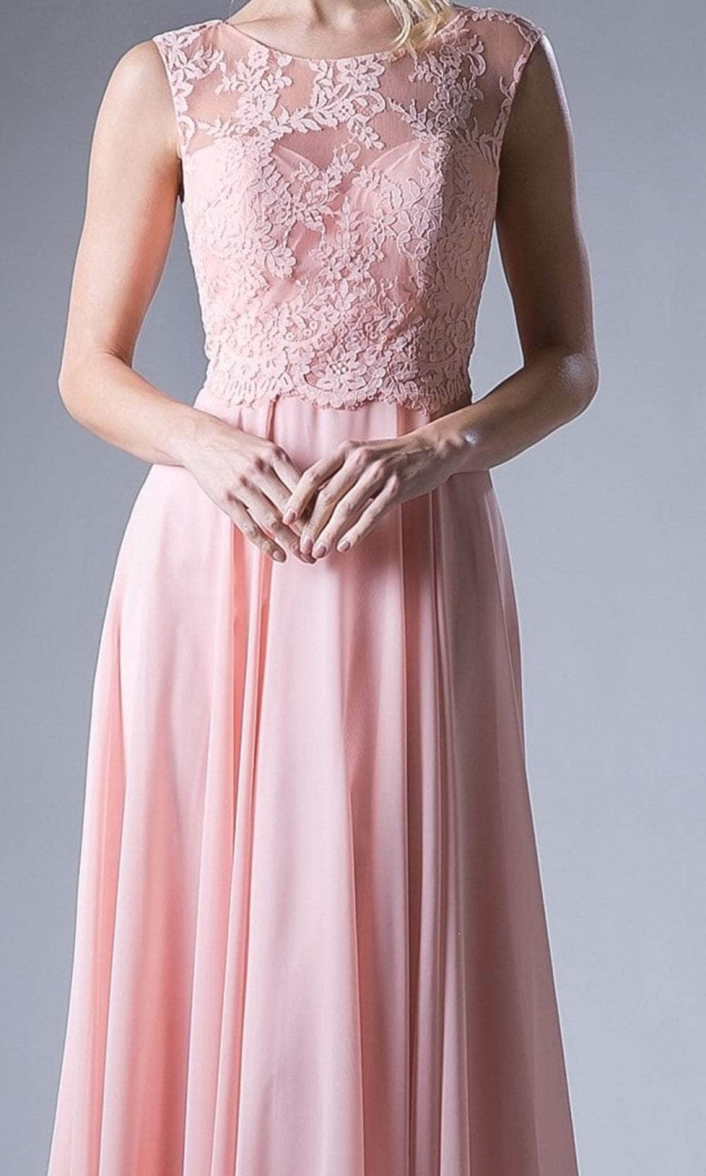Cinderella Divine CJ245 - Illusion Jewel Chiffon Smooth Dress - detail view