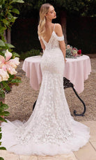 Cinderella Divine CK703W - Embroidered Spaghetti Straps Bridal Gown