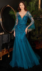 Cinderella Divine CM327 - Trumpet Embroideed Evening Dress - designer evening gown at Silhouette Dresses