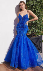 Cinderella Divine CM328 - Embellished Prom Dress with Lace-Up Back