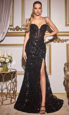 Cinderella Divine CM334 - Sheath Dress with Beaded Embellishments - view 7