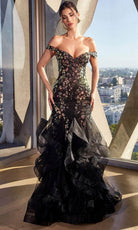 Cinderella Divine CM354 - Off-Shoulder Mermaid Silhouette Prom Gown - designer evening gown at Silhouette Dresses