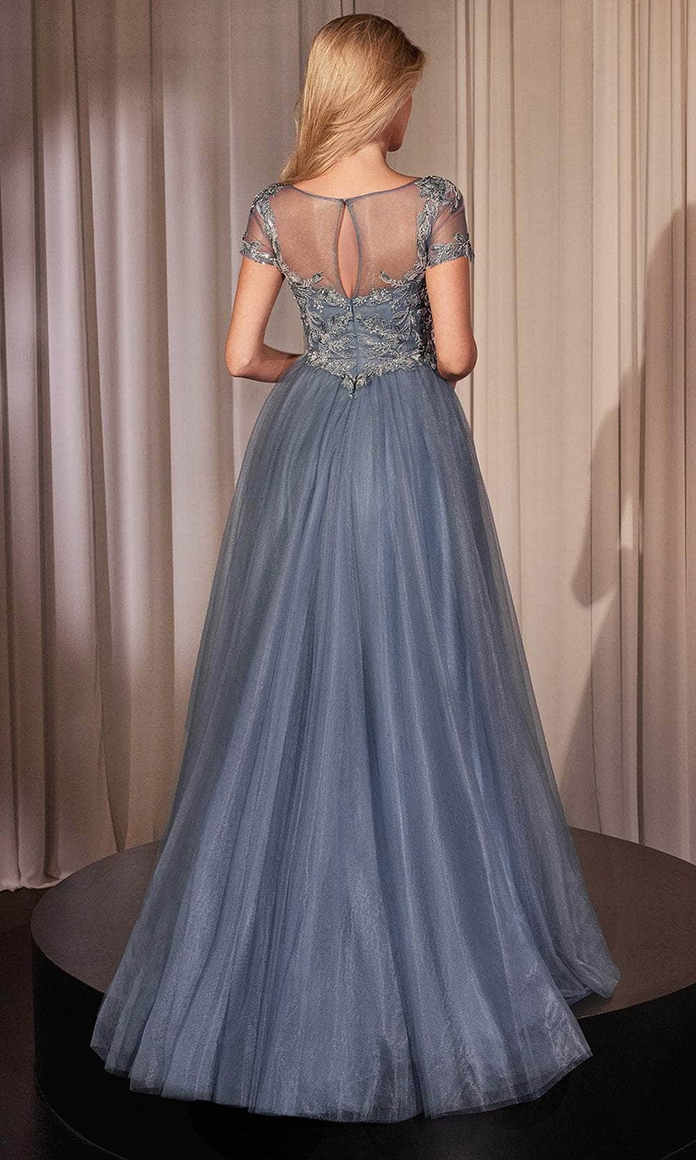 Cinderella Divine CM360 - Sweetheart Appliqued Embellished Prom Gown - back view