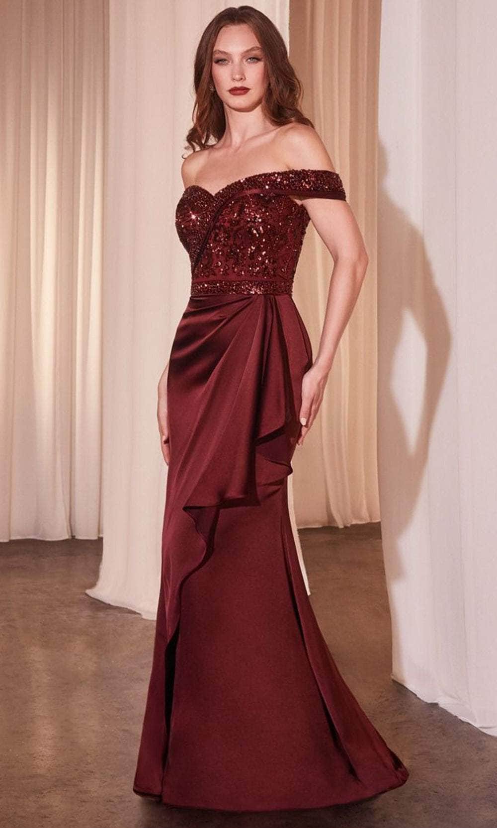 Cinderella Divine CR877 - Embellished Sheath Evening Gown - designer mother of the bride dress at Silhouette Dresses