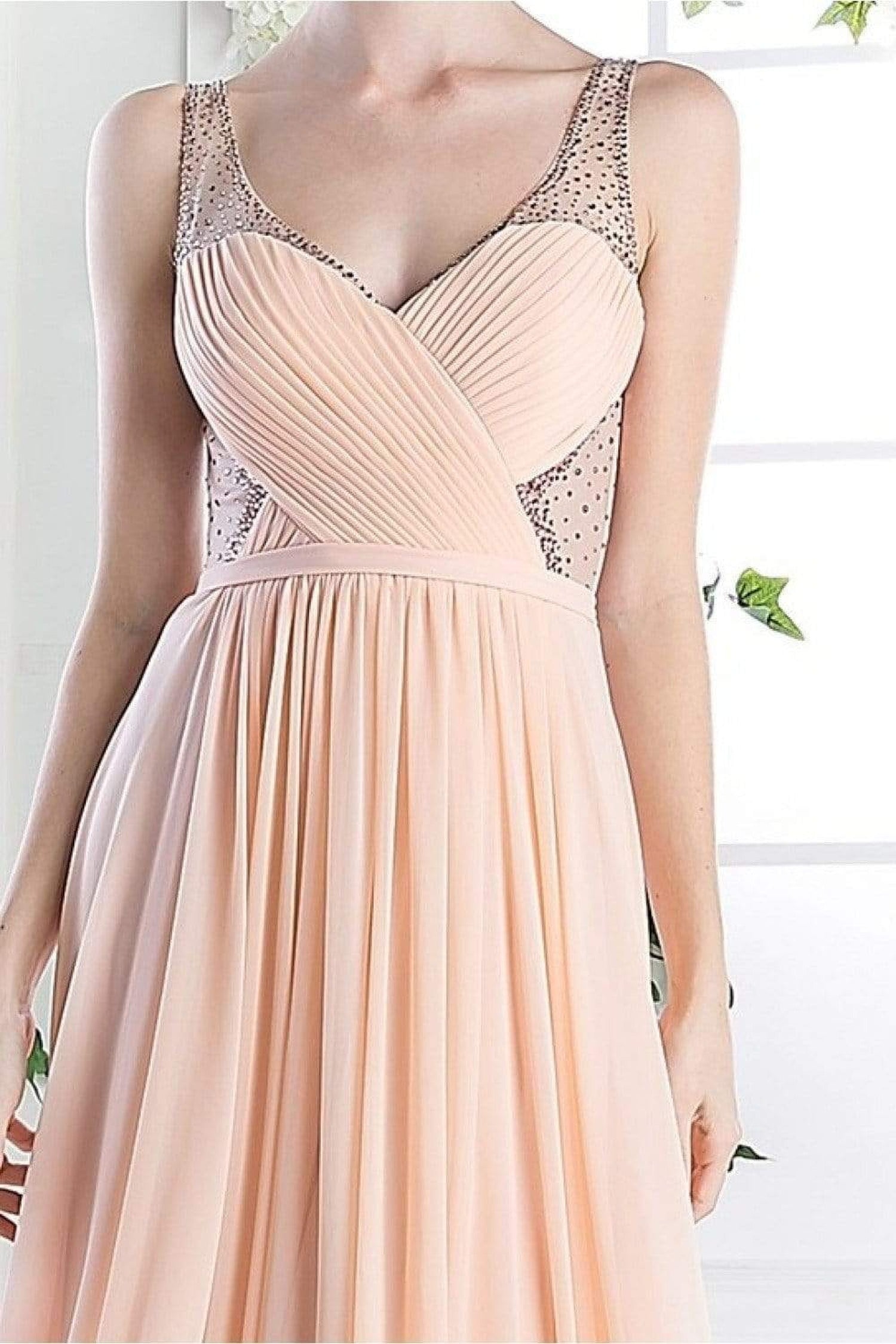 Cinderella Divine - Crisscrossed Ornate Illusion Panel Gown