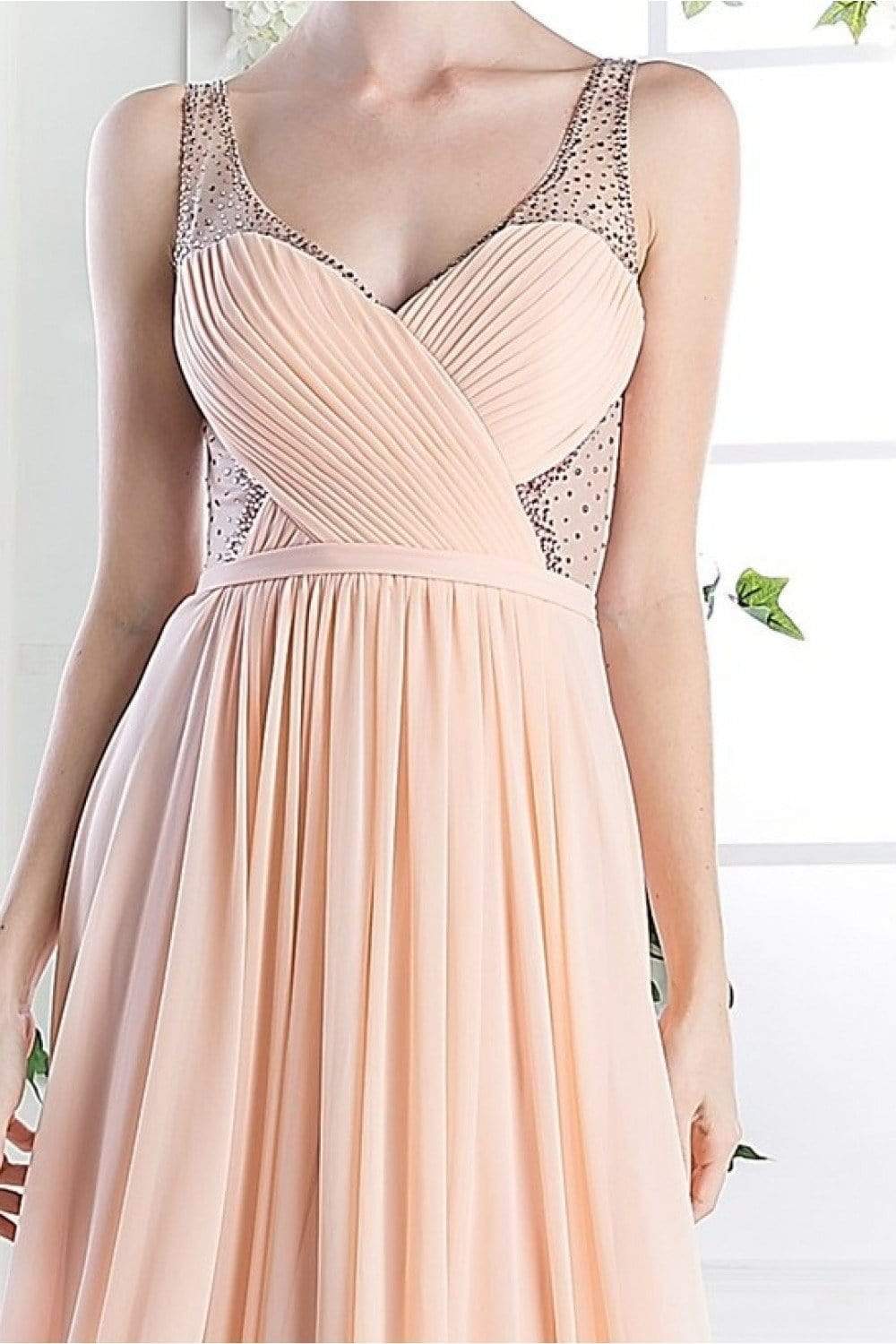 Cinderella Divine - Crisscrossed Ornate Illusion Panel Gown - view 8