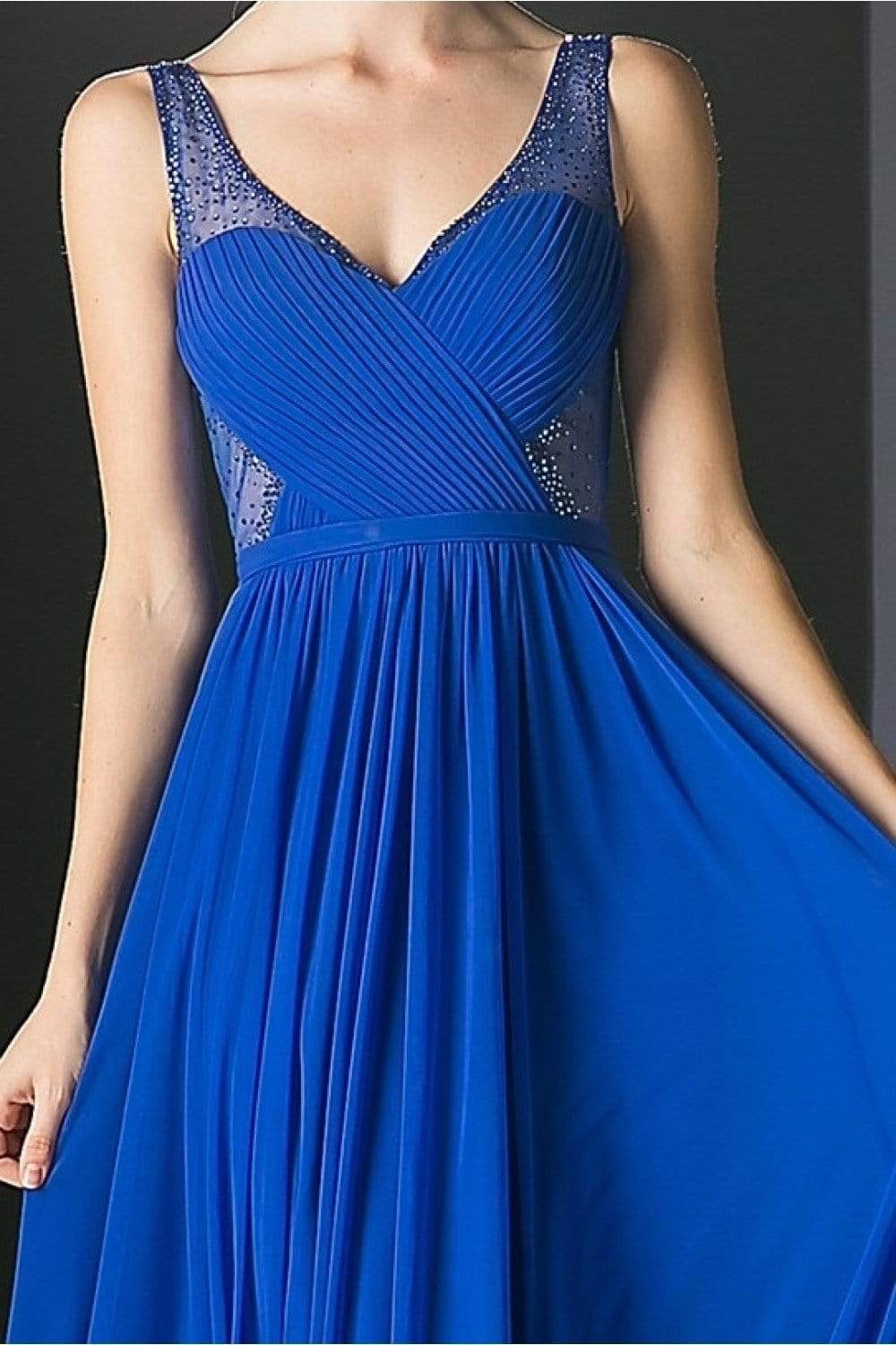 Cinderella Divine - Crisscrossed Ornate Illusion Panel Gown - view 6