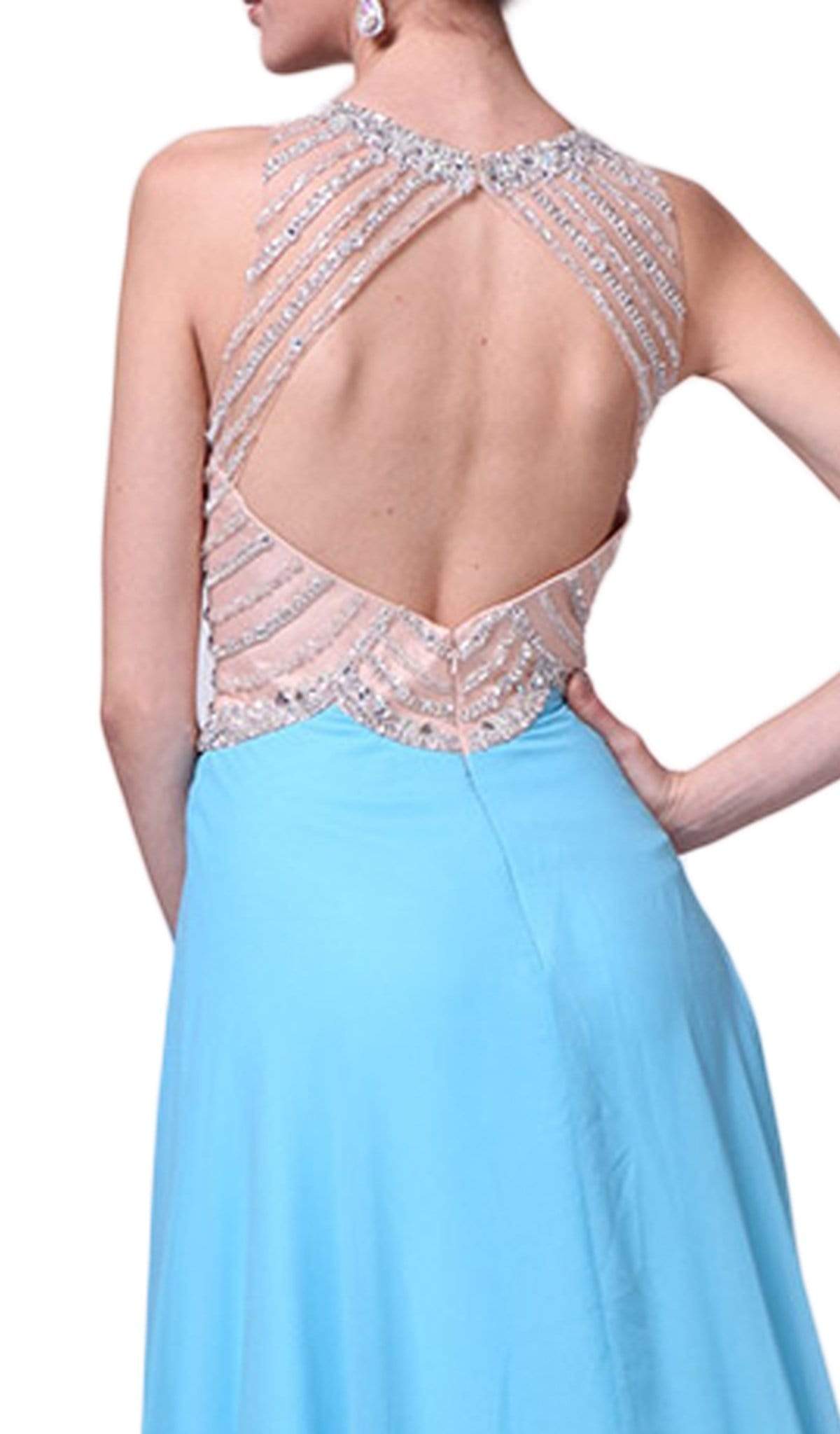 Cinderella Divine - Crystal Embellished A-Line Evening Gown - view 4