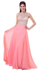 Cinderella Divine - Crystal Embellished A-Line Evening Gown - Silhouette Dresses