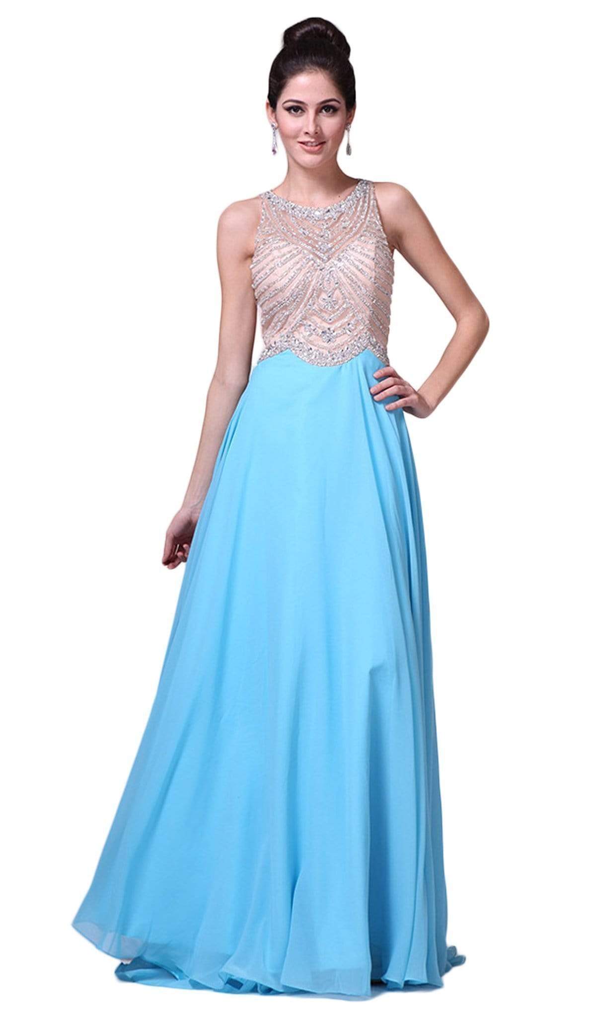 Cinderella Divine - Crystal Embellished A-Line Evening Gown - detail view