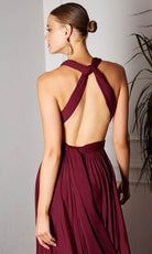 Cinderella Divine CV01 - Ruched V-Neck Evening Gown - view 4