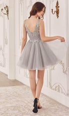 Cinderella Divine CY019 - Applique Corset Style Cocktail Dress - detail view