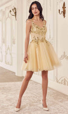 Cinderella Divine CY019 - Applique Corset Style Cocktail Dress - view 4