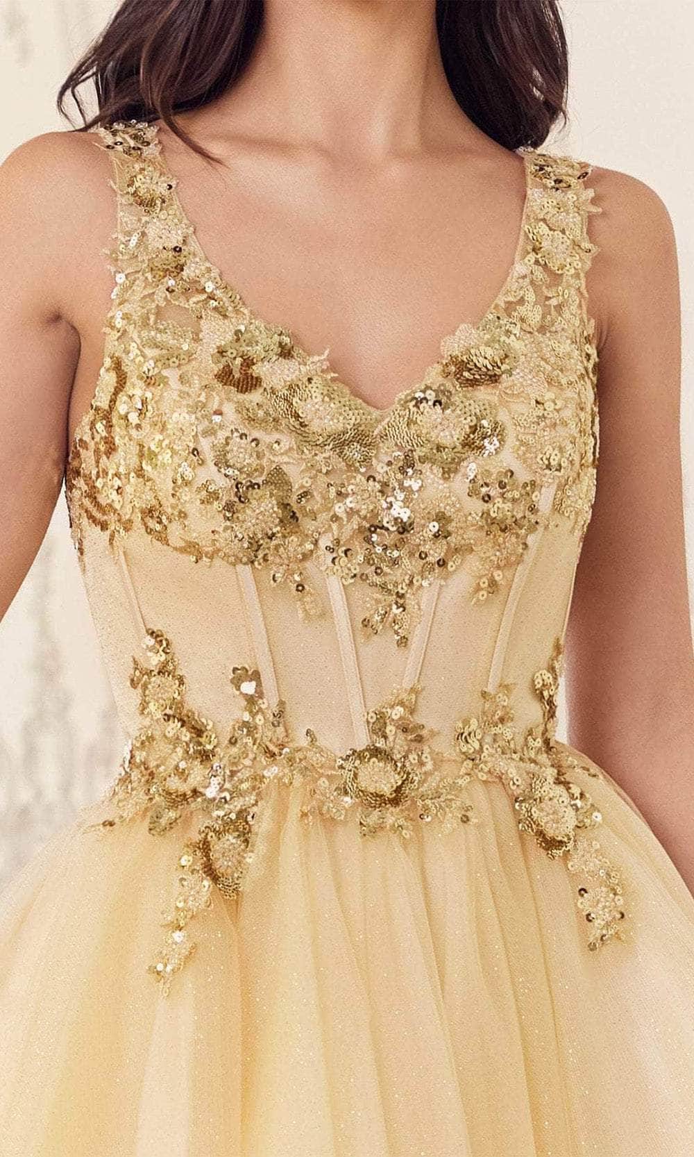 Cinderella Divine CY019 - Applique Corset Style Cocktail Dress - view 6