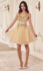 Cinderella Divine CY019 - Applique Corset Style Cocktail Dress - view 5