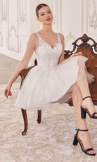 Cinderella Divine CY019 - Applique Corset Style Cocktail Dress - view 7