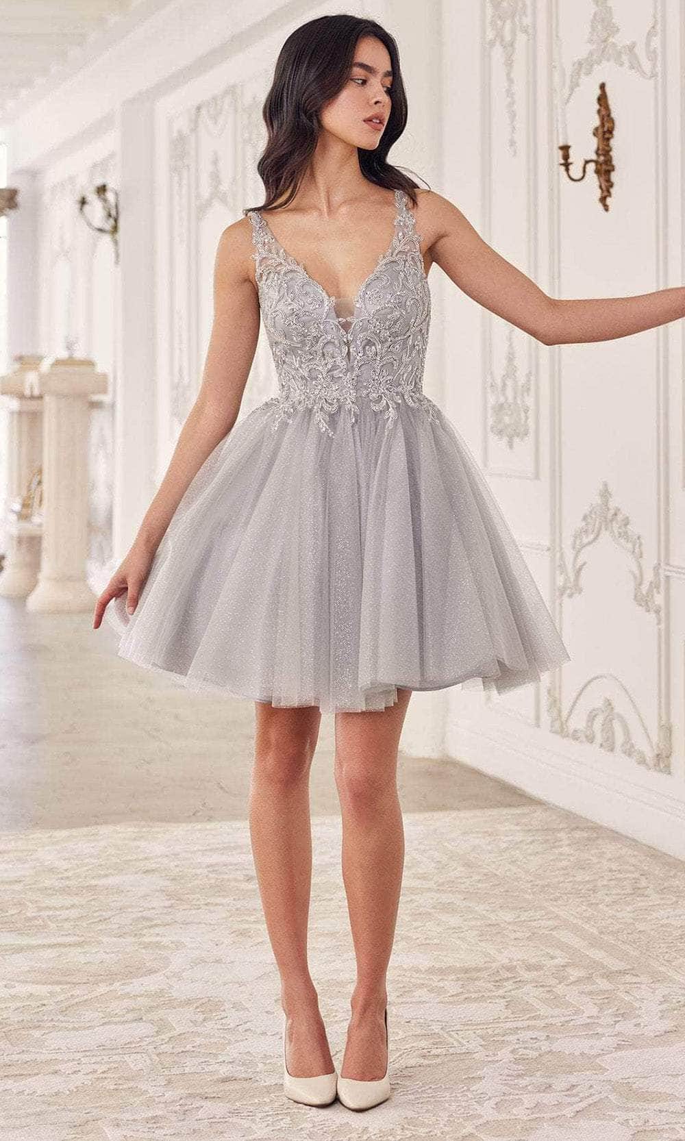 Cinderella Divine CY022 - Glitter Embellished Tulle Cocktail Dress - view 7