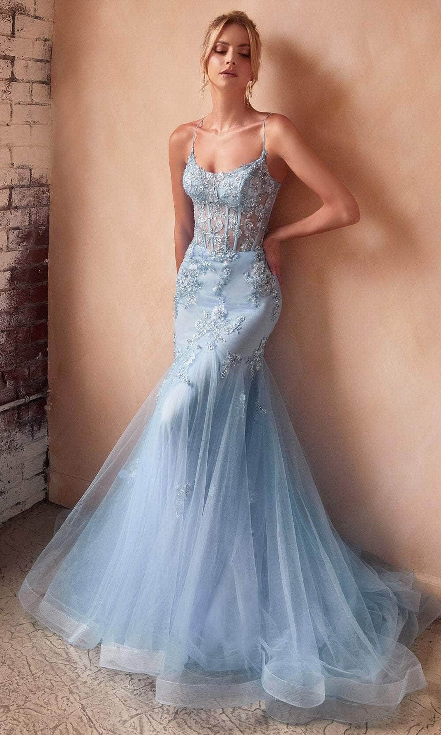 Cinderella Divine D145 - Floral Embellished Trumpet Dress