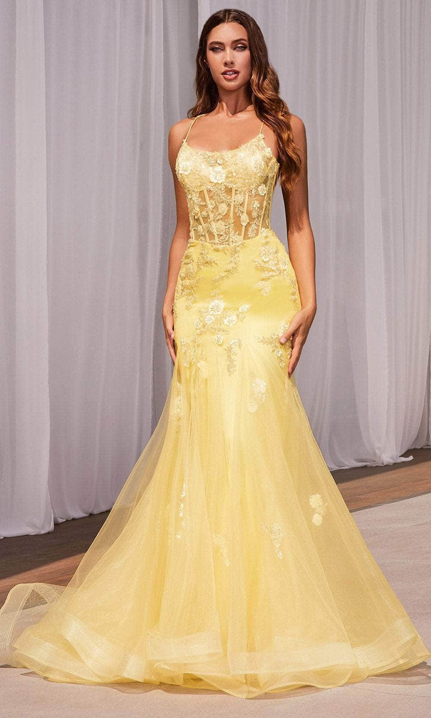 Cinderella Divine D145 - Floral Embellished Trumpet Dress