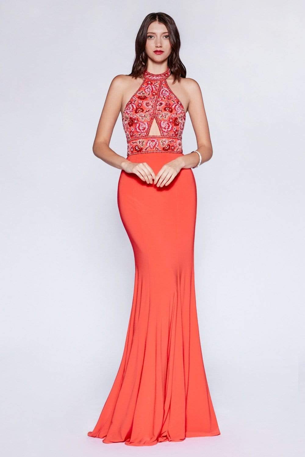 Cinderella Divine - Embellished High Halter Evening Dress - view 5