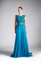 Cinderella Divine - Embellished Illusion Bateau A-line Dress