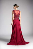 Cinderella Divine - Embellished Illusion Bateau A-line Dress