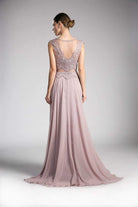 Cinderella Divine - Embellished Illusion Bateau A-line Dress