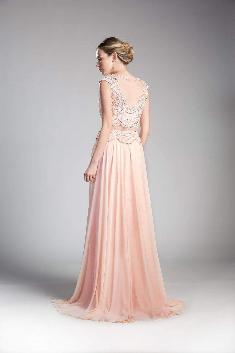 Cinderella Divine - Embellished Illusion Bateau A-line Dress - view 8