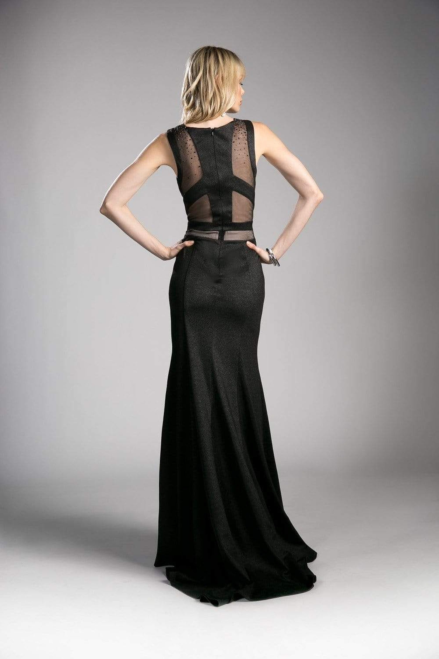 Cinderella Divine - Embellished Jewel Neck Sheath Dress