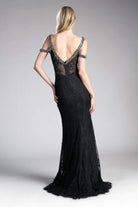 Cinderella Divine - Embellished Strappy V-neck Lace Fitted Dress