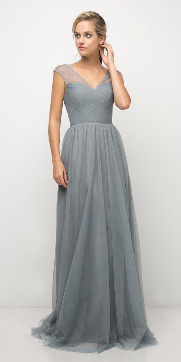 Cinderella Divine - ET320 Sleeveless Pleated Top A-Line Gown - view 6