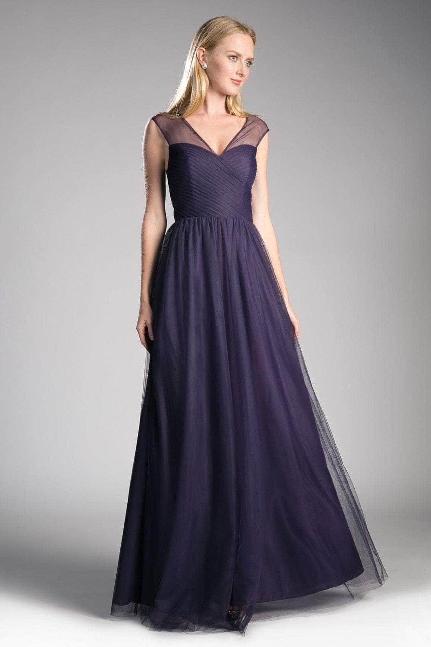 Ladivine ET320 - Pleated Top A-Line Gown