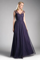 Ladivine ET320 - Pleated Top A-Line Gown