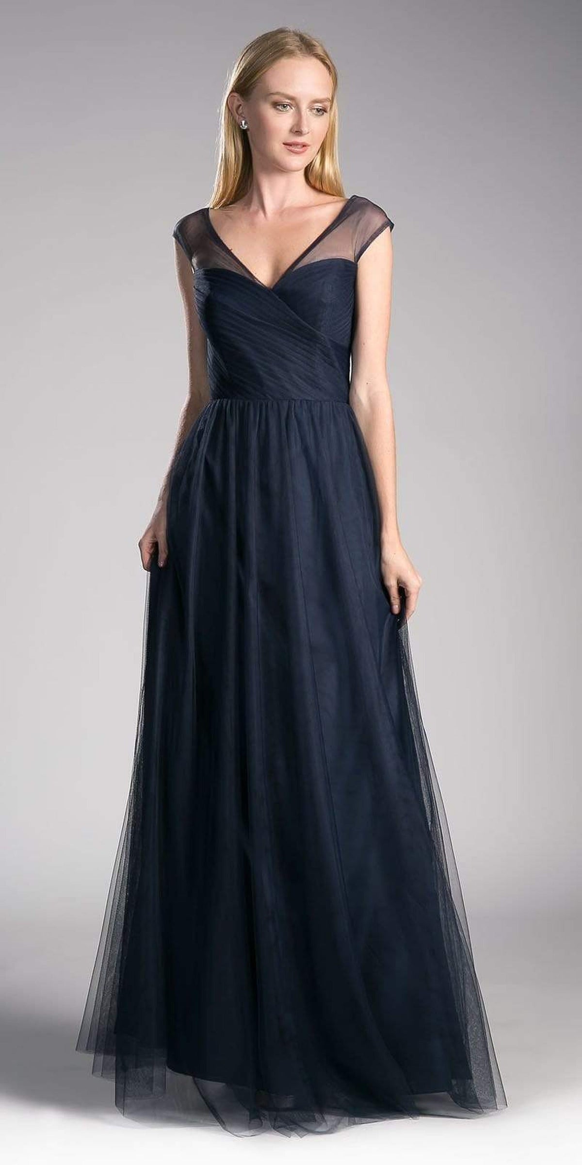 Ladivine ET320 - Pleated Top A-Line Gown
