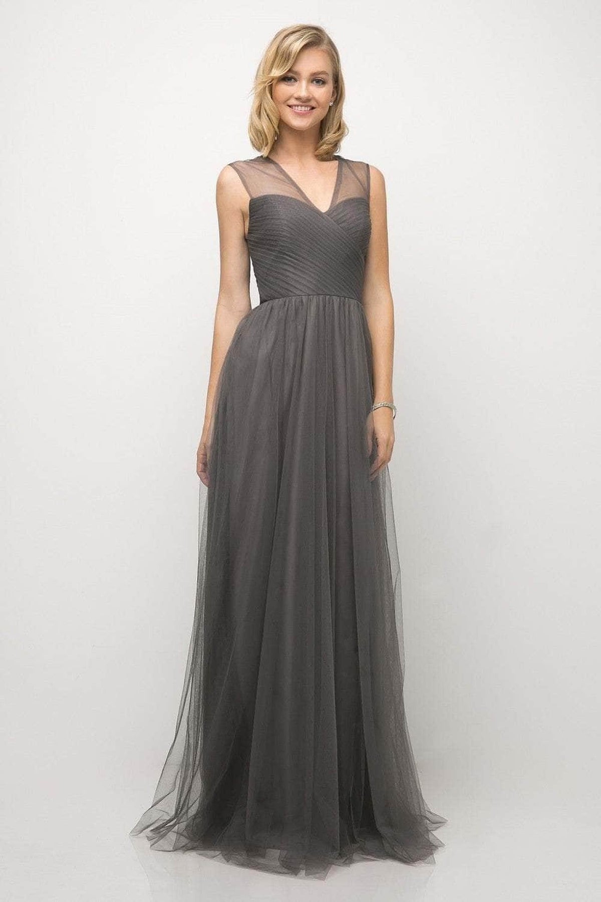 Ladivine ET320 - Pleated Top A-Line Gown