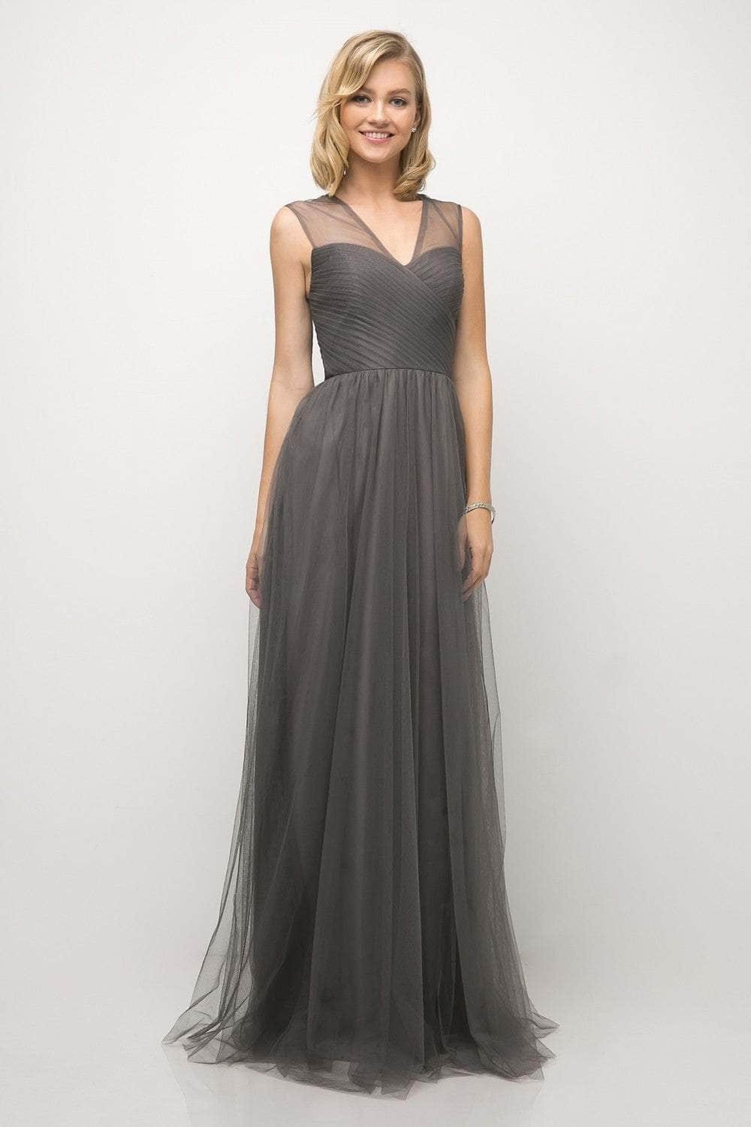 Ladivine ET320 - Pleated Top A-Line Gown