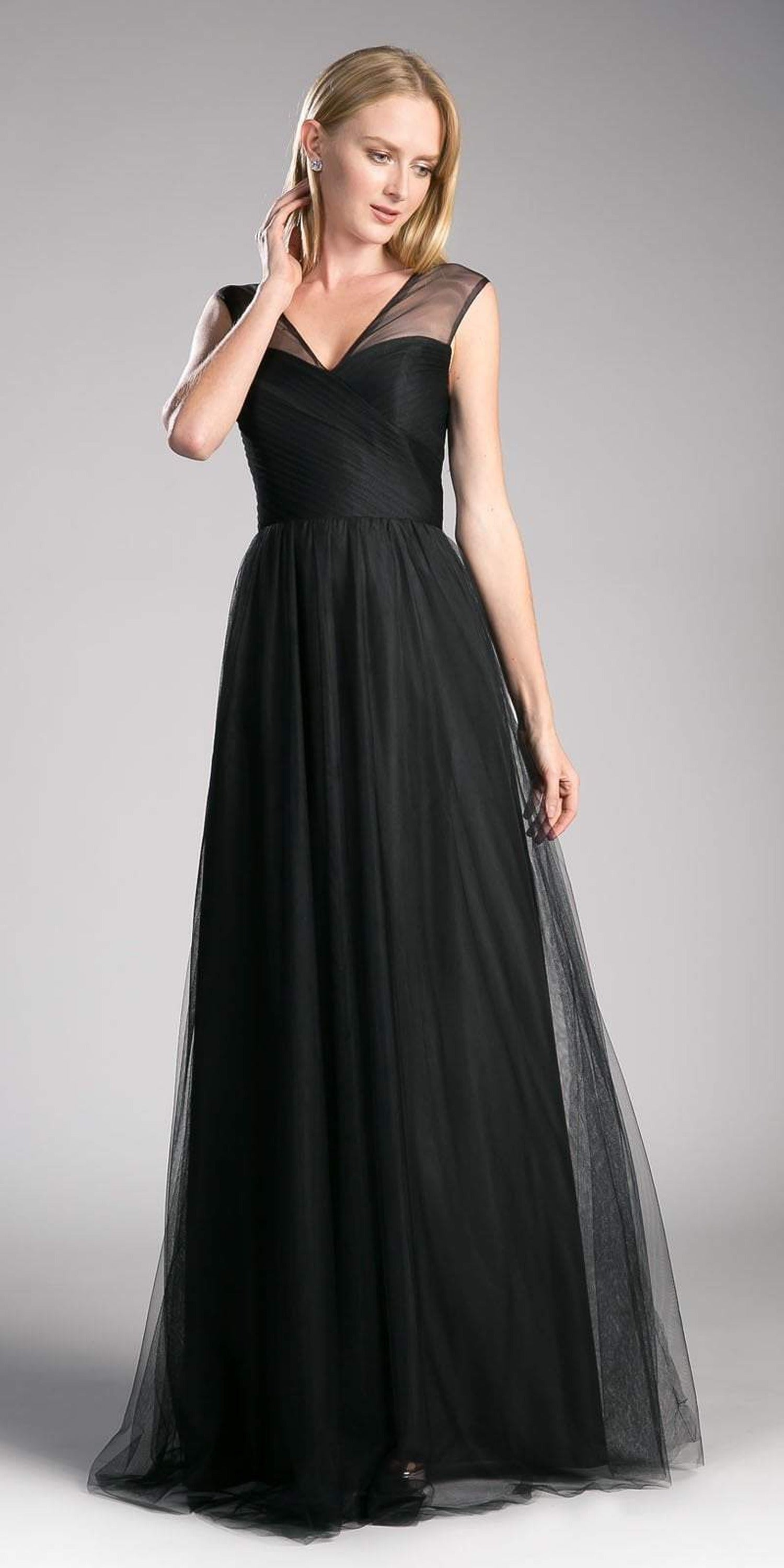 Ladivine ET320 - Pleated Top A-Line Gown