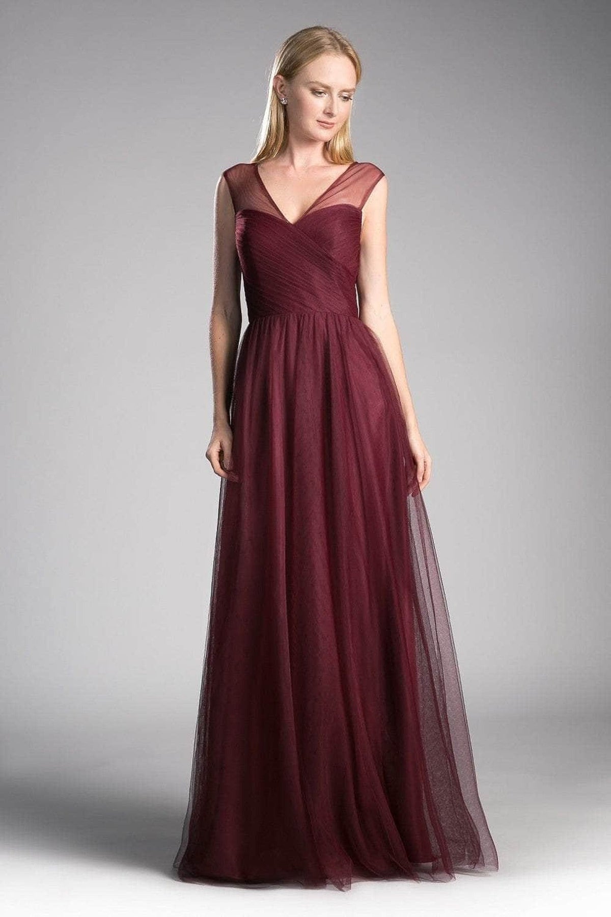 Ladivine ET320 - Pleated Top A-Line Gown