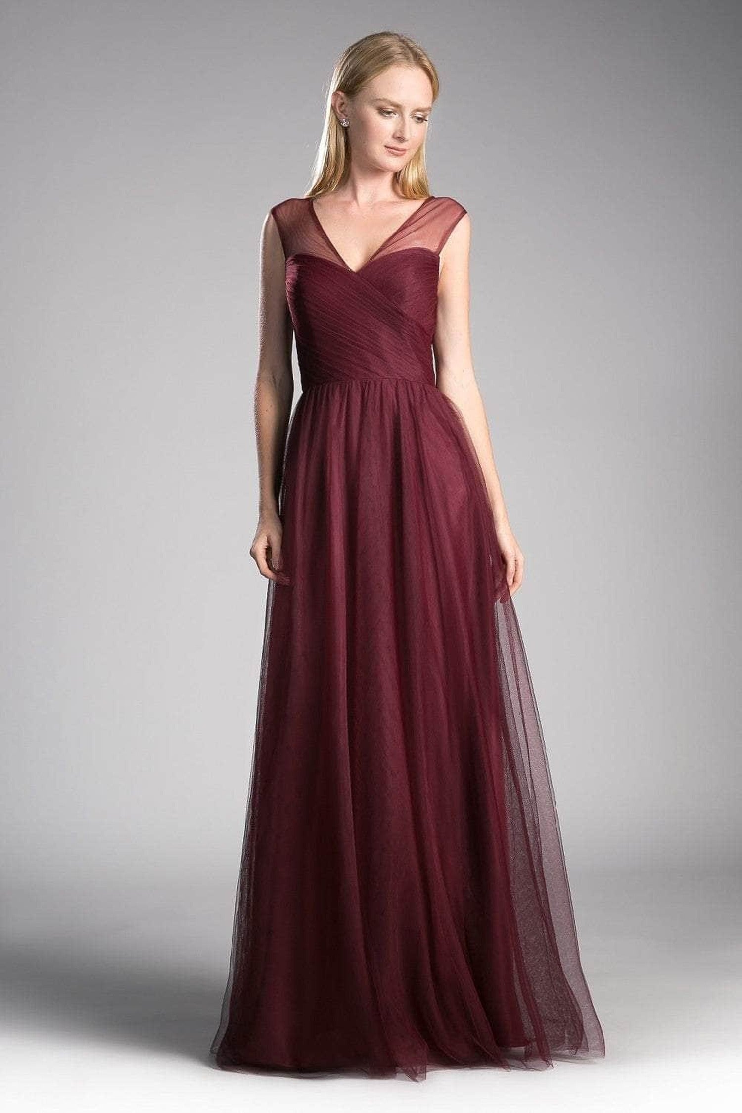 Ladivine ET320 - Pleated Top A-Line Gown