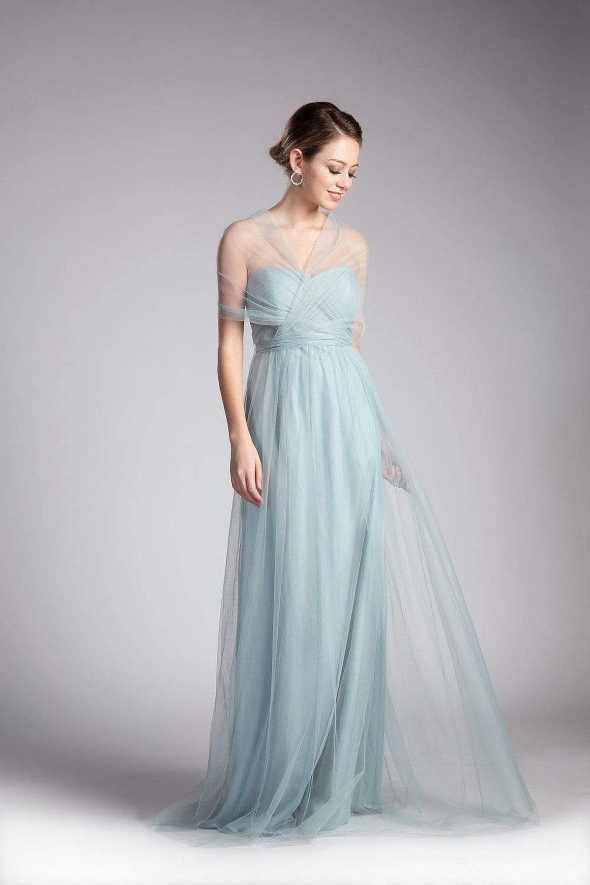 Cinderella Divine - ET322 Sweetheart Neckline Convertible Tulle Gown