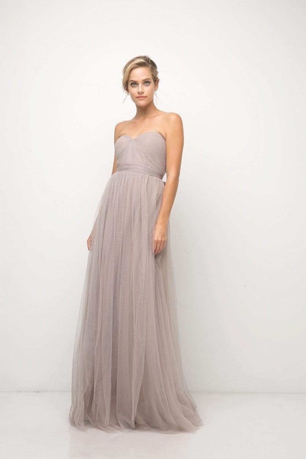 Cinderella Divine - ET322 Sweetheart Neckline Convertible Tulle Gown - view 4