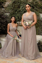 Cinderella Divine - ET322 Sweetheart Neckline Convertible Tulle Gown - back view