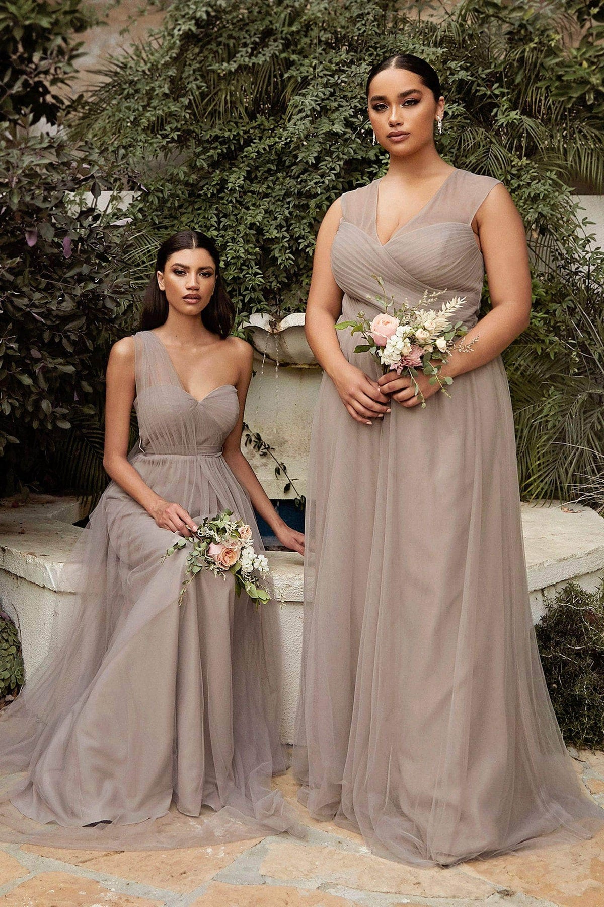 Cinderella Divine - ET322 Sweetheart Neckline Convertible Tulle Gown - back view