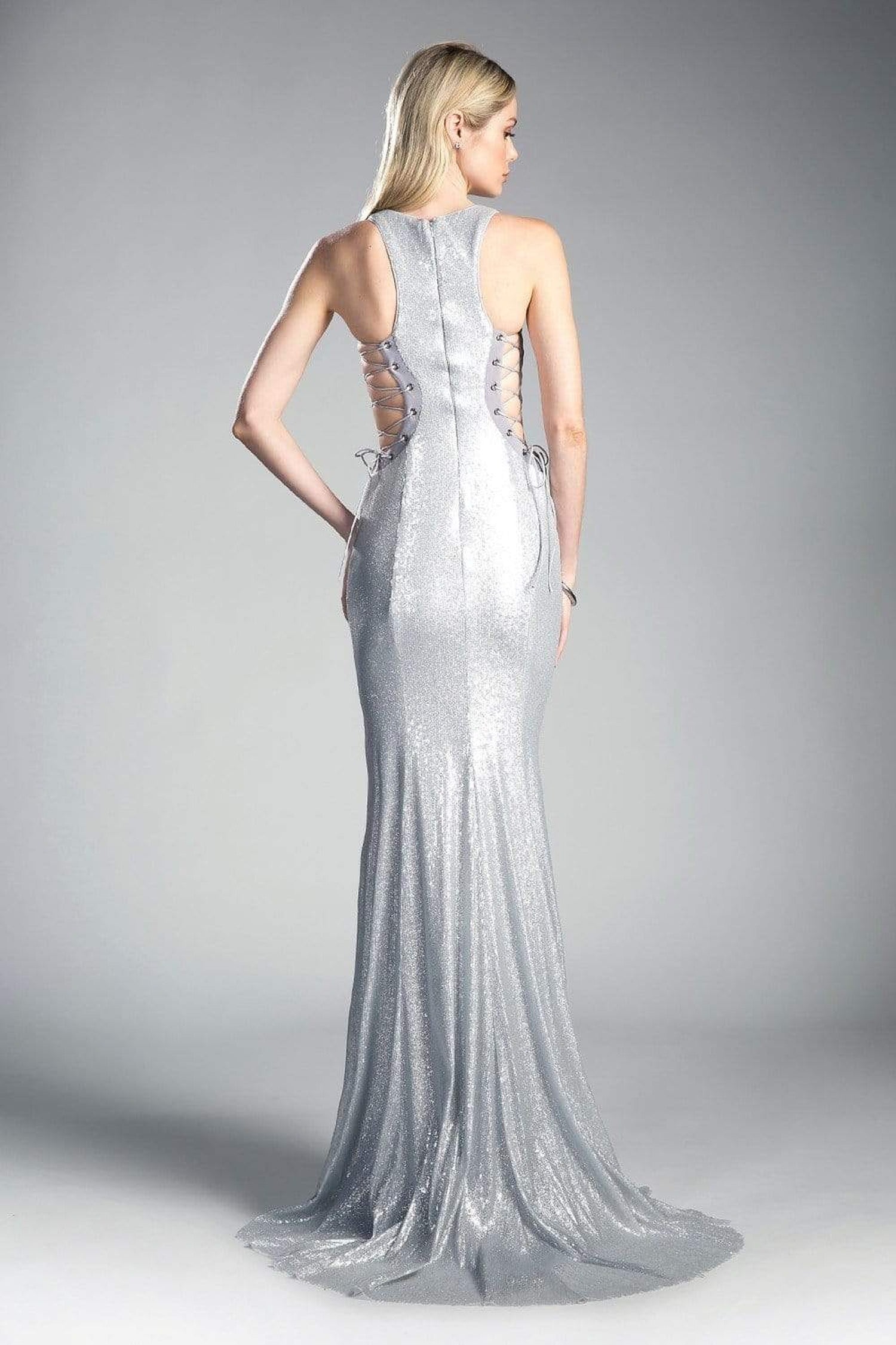 Cinderella Divine - Fitted Side Laced Up Evening Dress