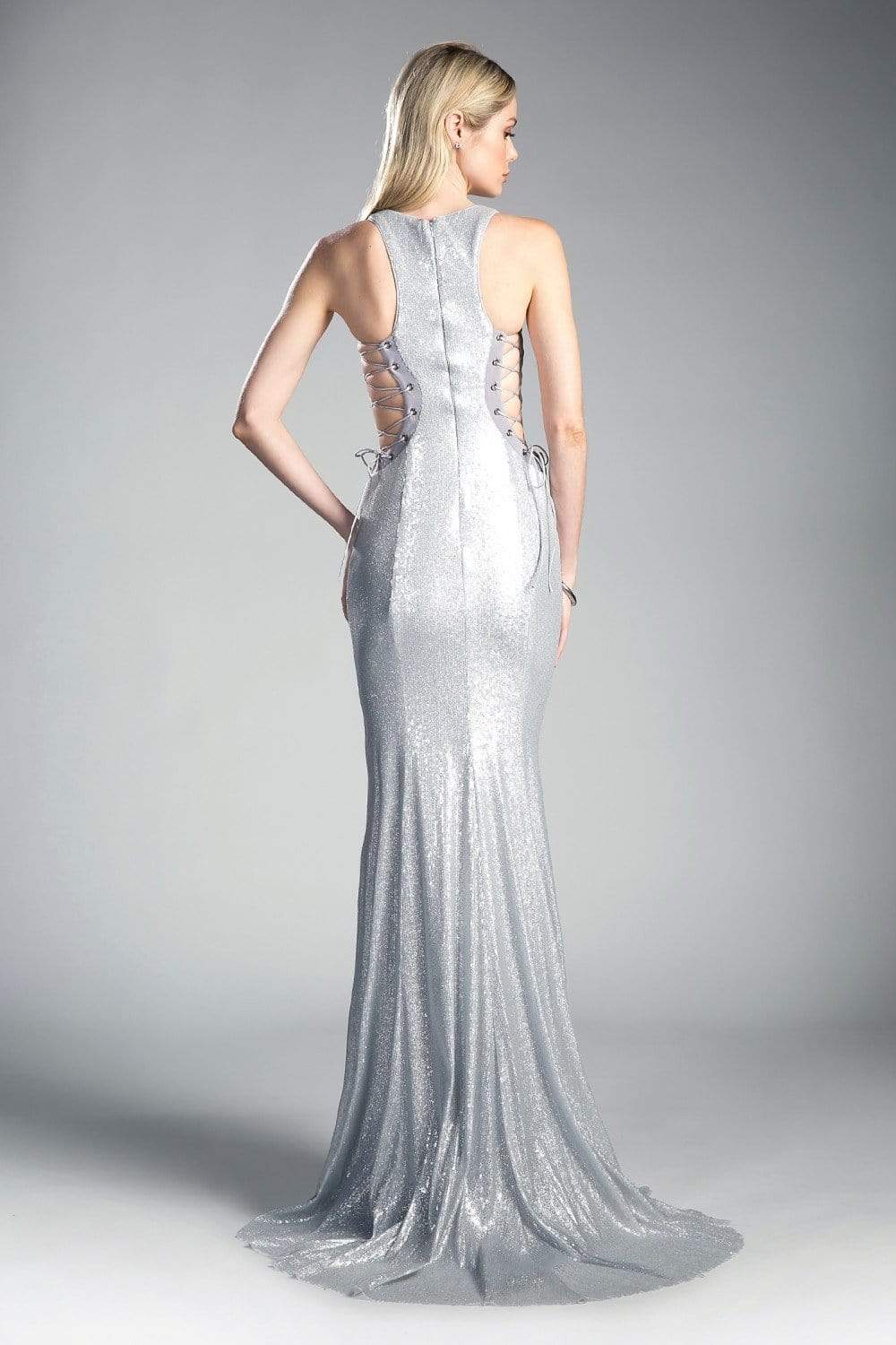 Cinderella Divine - Fitted Side Laced Up Evening Dress - detail view